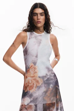 Vestido asimétrico flores