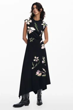 Vestido asimétrico flores