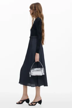 Vestido combinado estampado