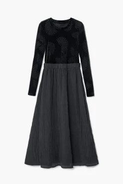 Vestido combinado estampado
