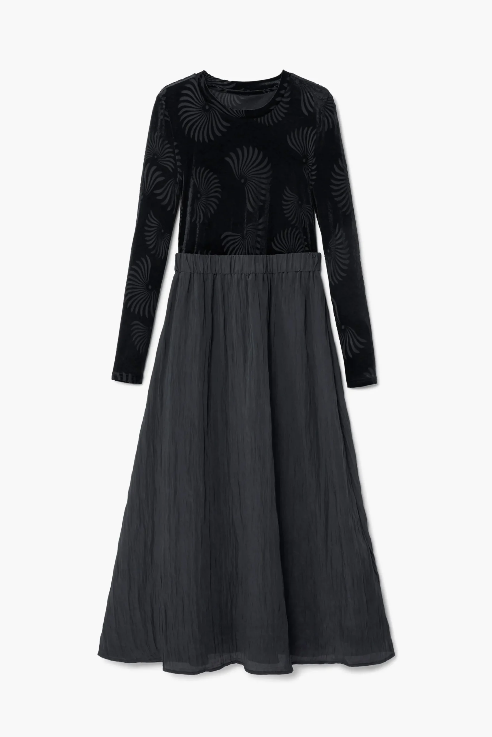 Vestido combinado estampado