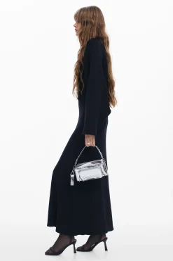 Vestido combinado liso