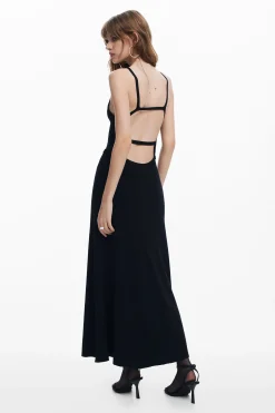 Vestido combinado liso