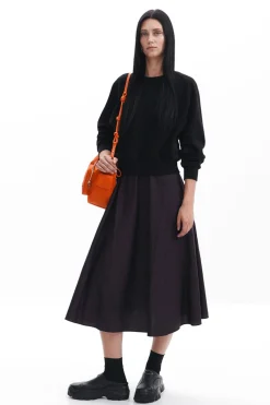 Vestido combinado liso