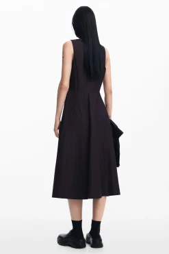Vestido combinado liso