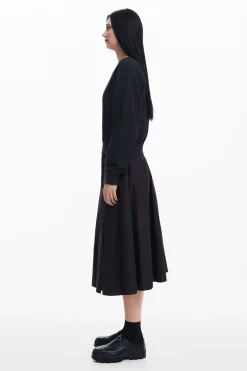 Vestido combinado liso