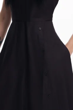 Vestido combinado liso