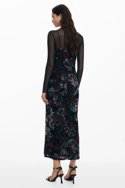 Vestido combinado mesh