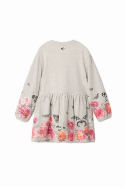 Vestido con mariposas y flores
