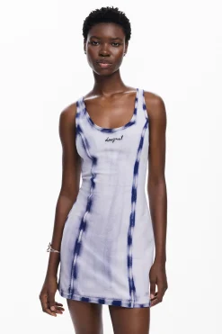 Vestido corto efecto lavado