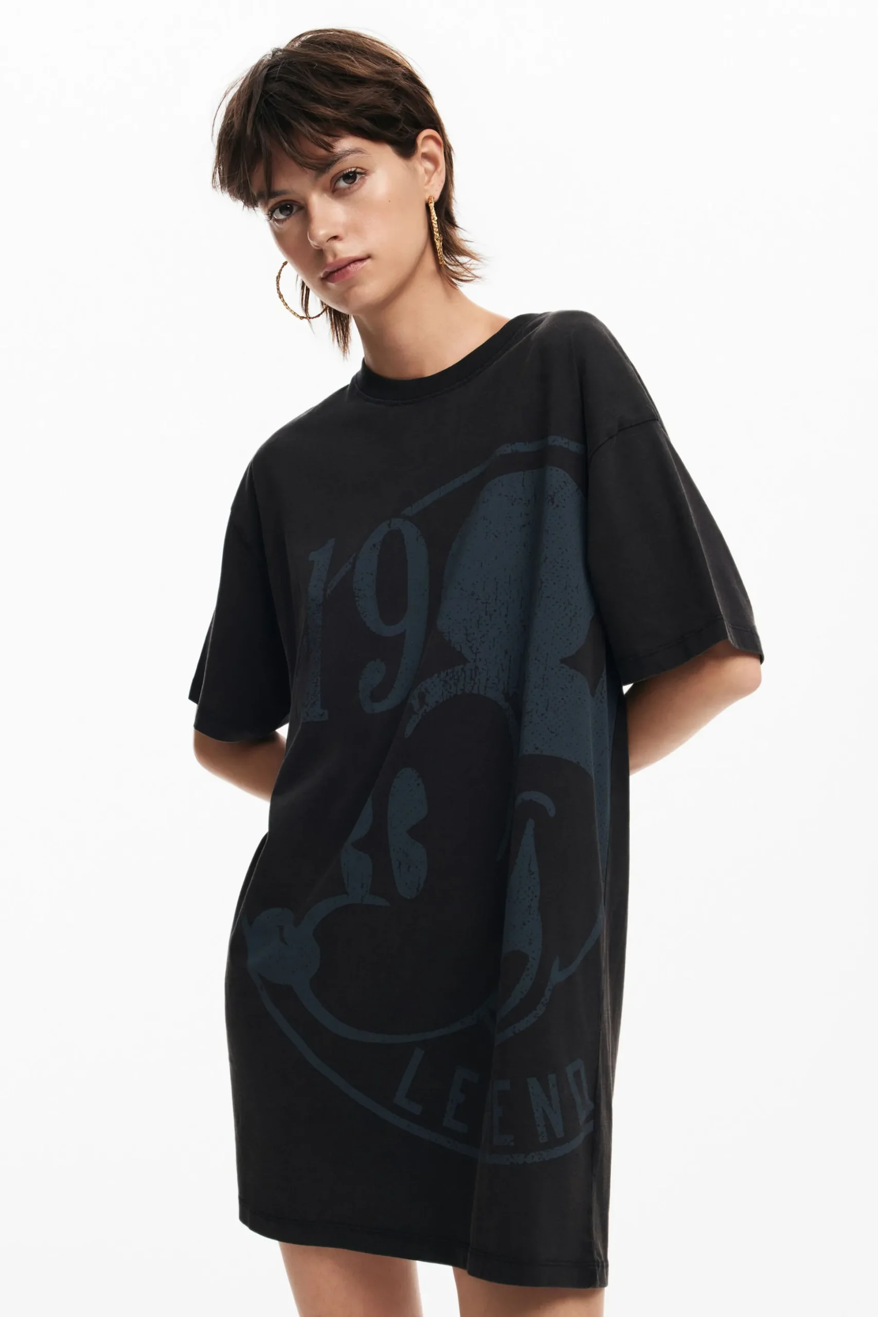 Vestido corto manga corta Mickey
