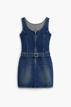 Vestido denim cinturón