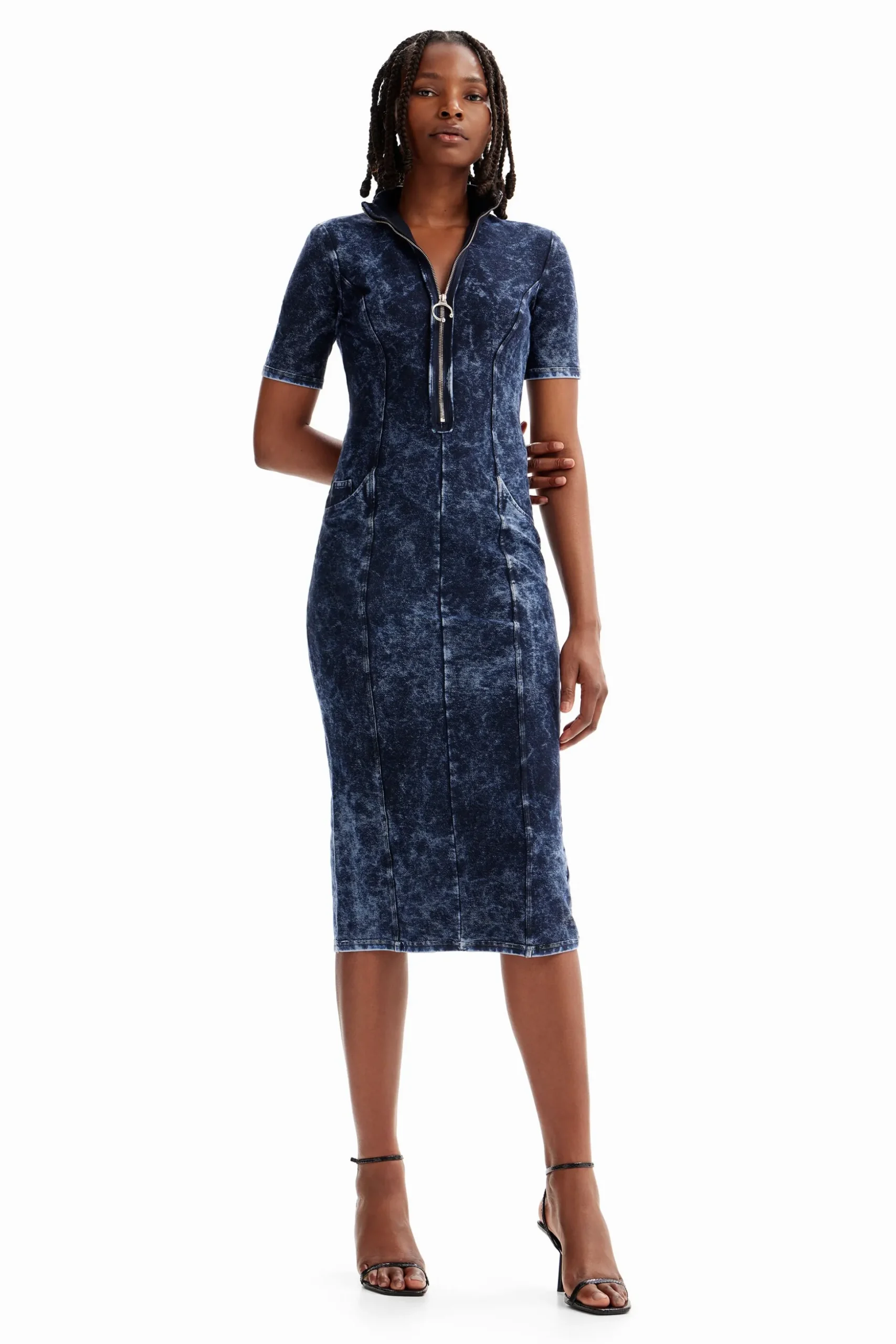 Vestido efecto denim