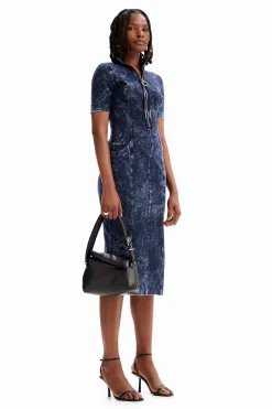 Vestido efecto denim