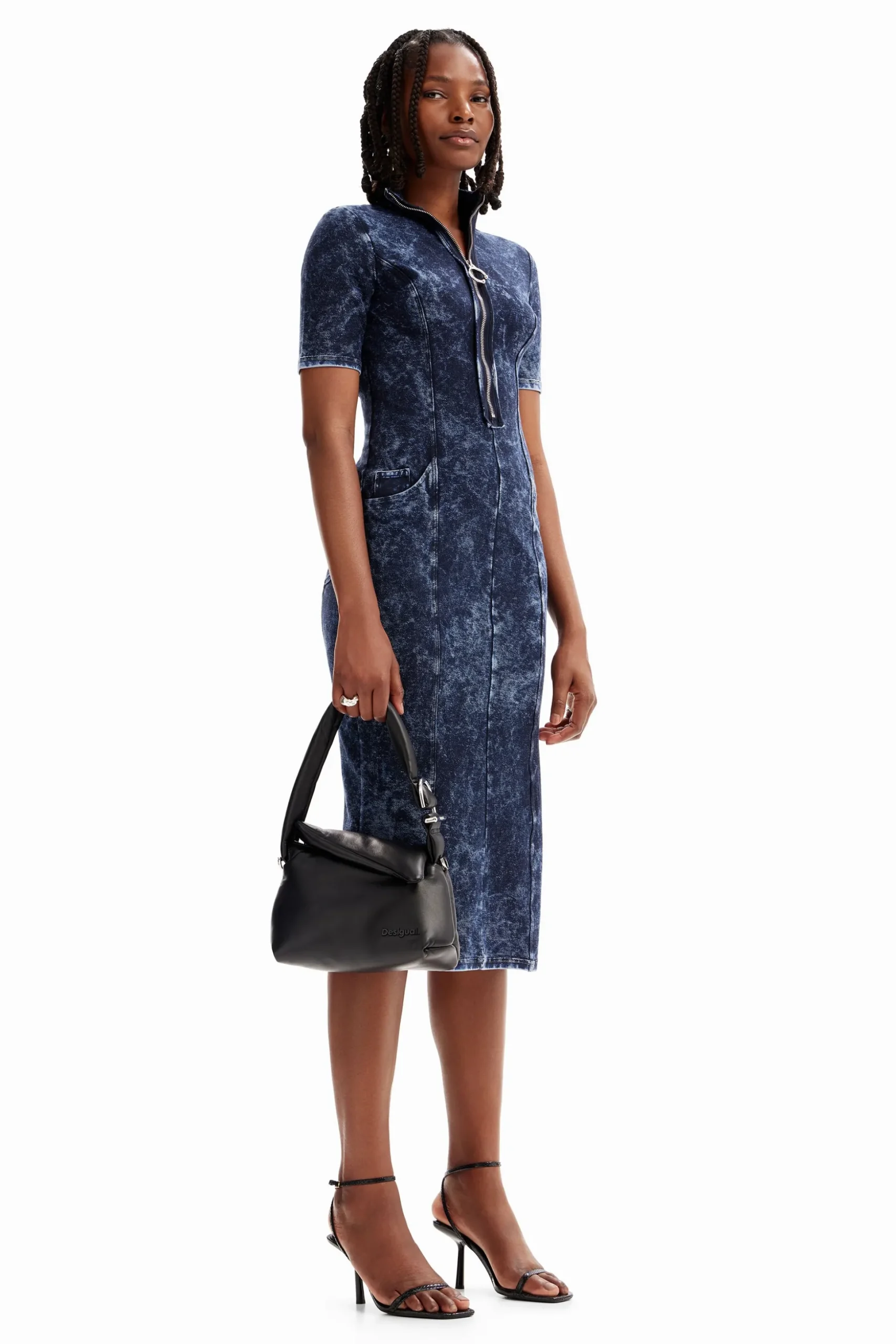 Vestido efecto denim