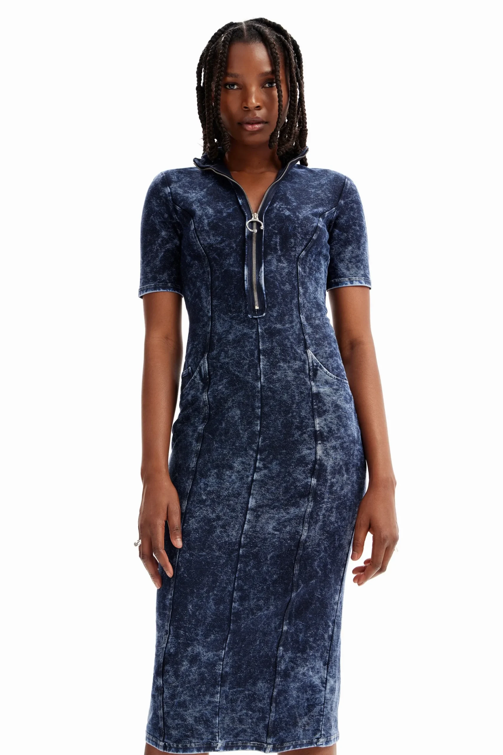 Vestido efecto denim