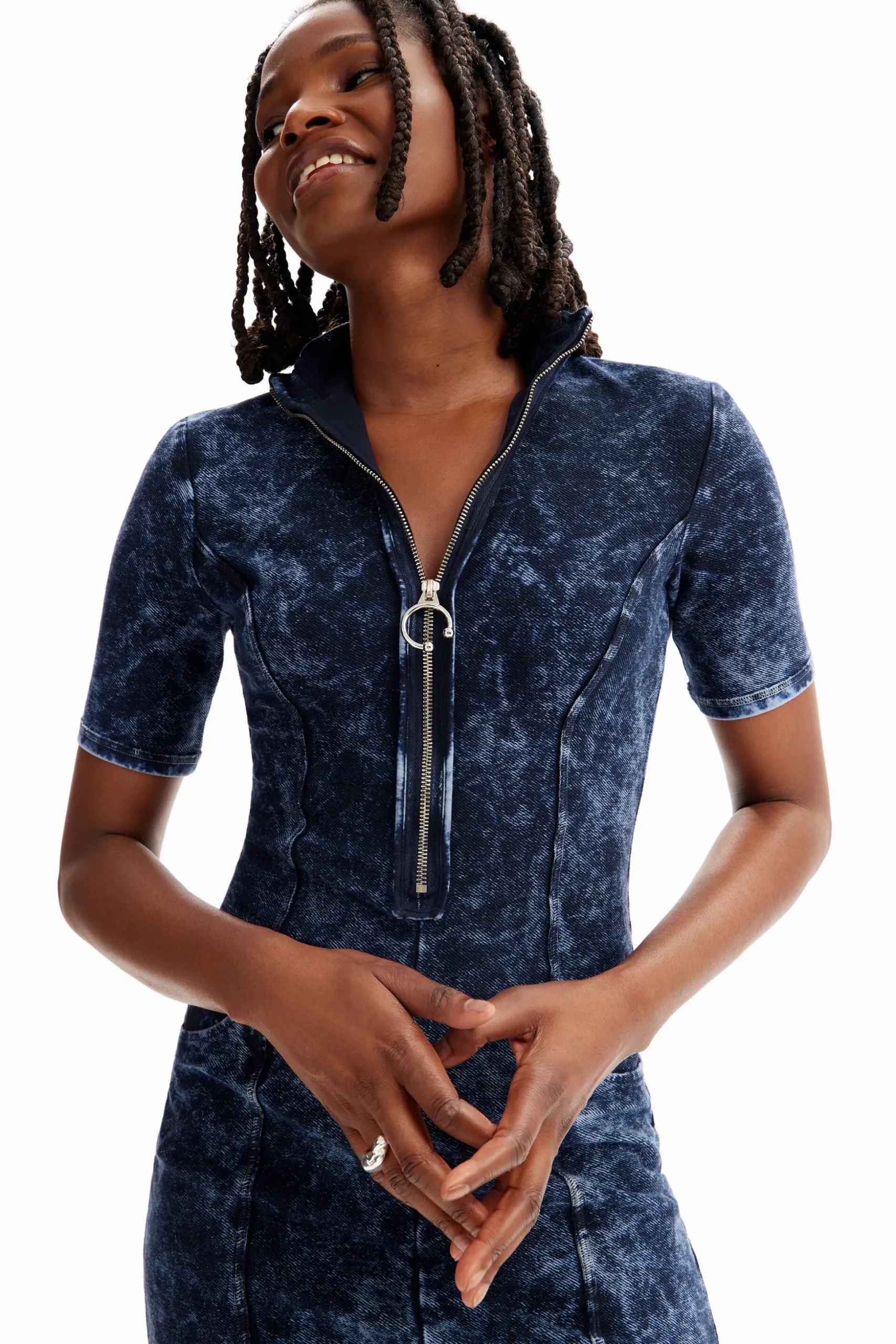 Vestido efecto denim