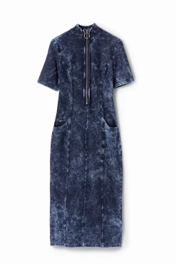Vestido efecto denim