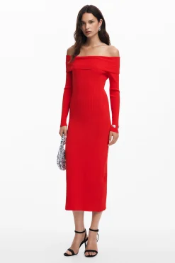 Vestido escote bardot