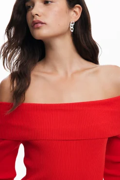Vestido escote bardot