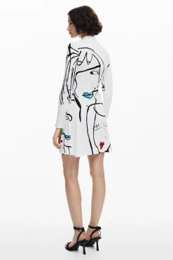 Vestido estampado caras