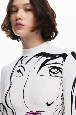 Vestido estampado caras