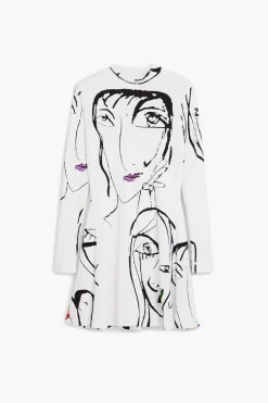 Vestido estampado caras