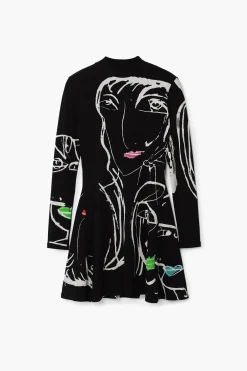 Vestido estampado caras