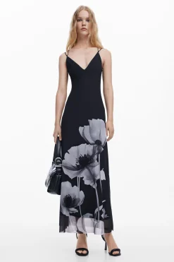 Vestido largo amapolas