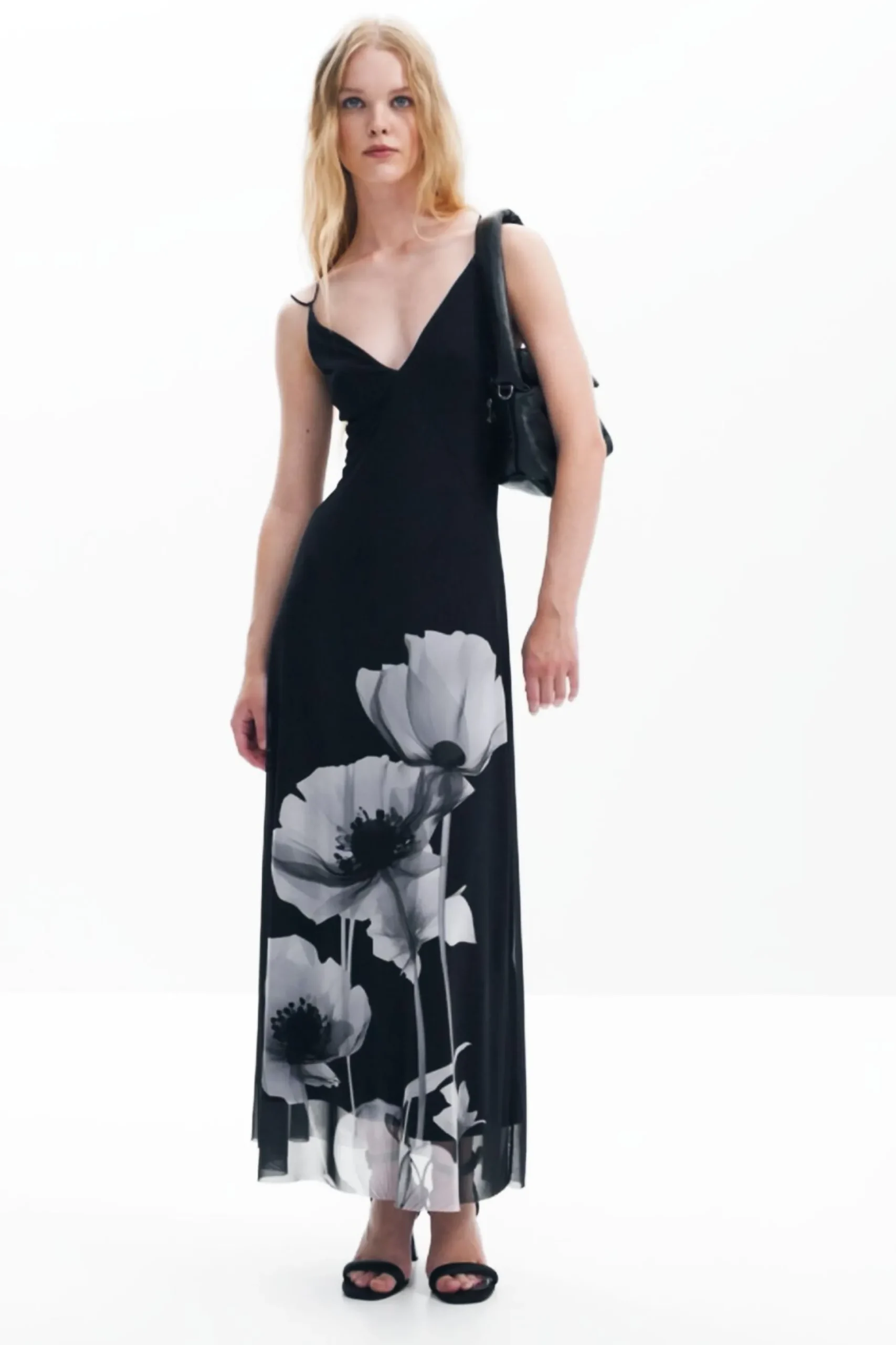 Vestido largo amapolas