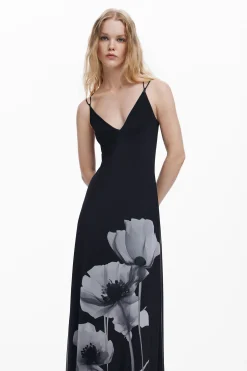 Vestido largo amapolas