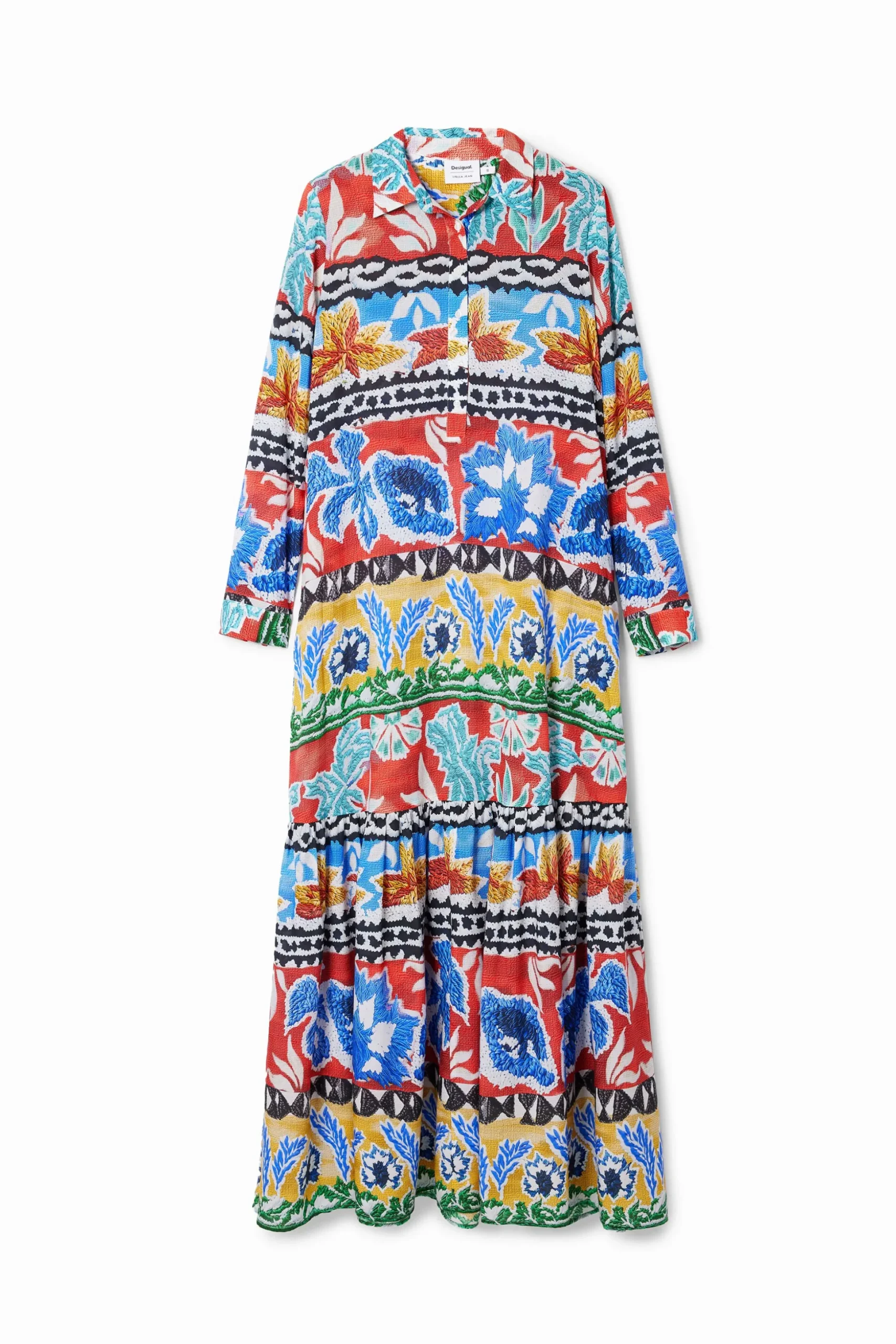 Vestido largo camisero étnico Stella Jean