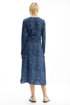 Vestido midi camisero flores