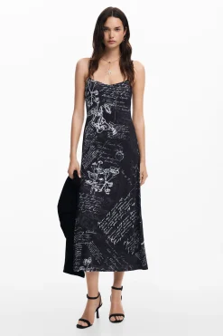 Vestido midi combinado