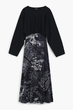 Vestido midi combinado