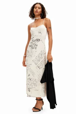 Vestido midi combinado