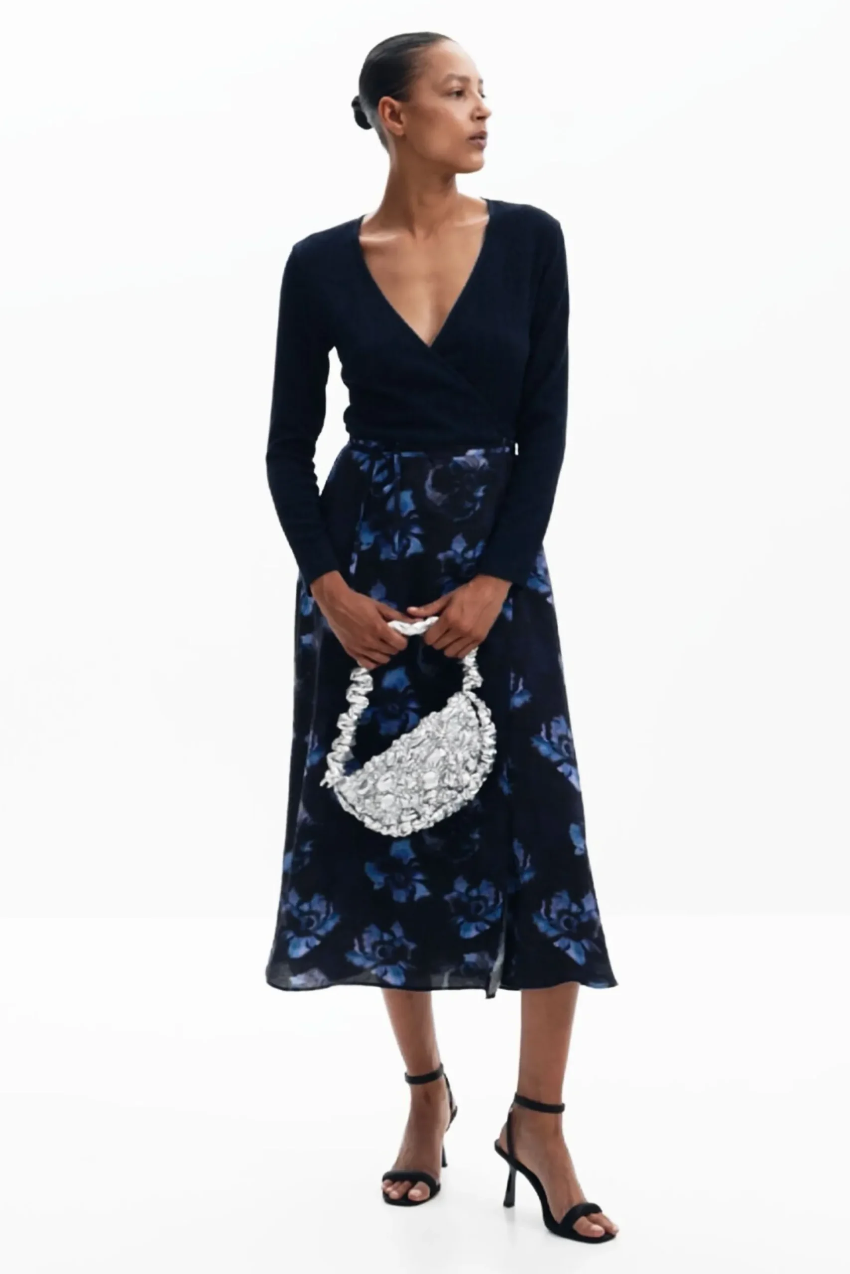 Vestido midi combinado