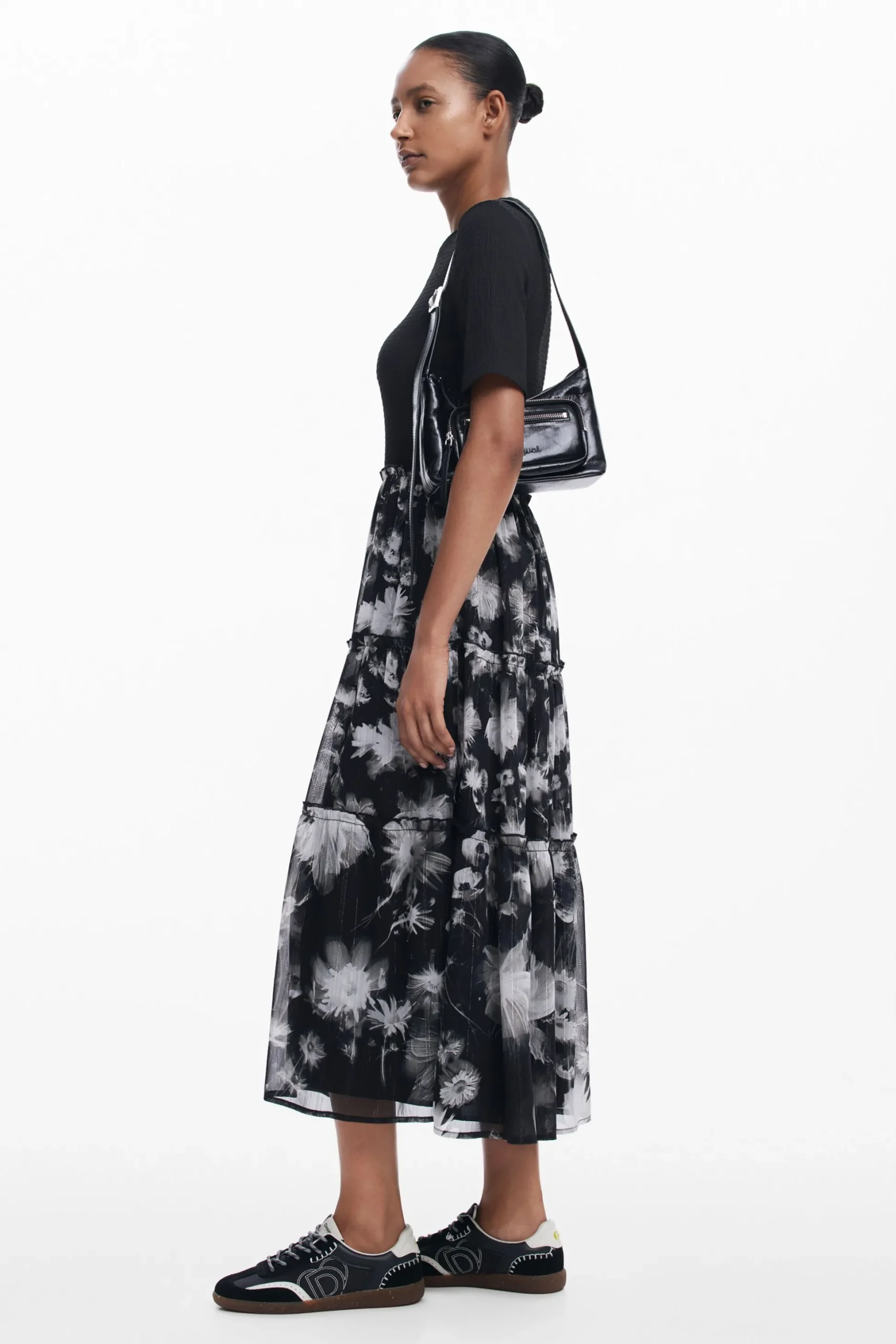 Vestido midi combinado