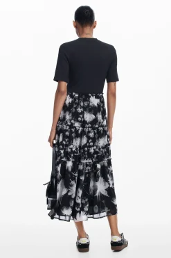 Vestido midi combinado