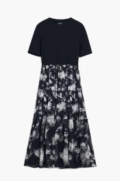 Vestido midi combinado