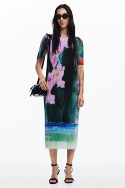 Vestido midi flores