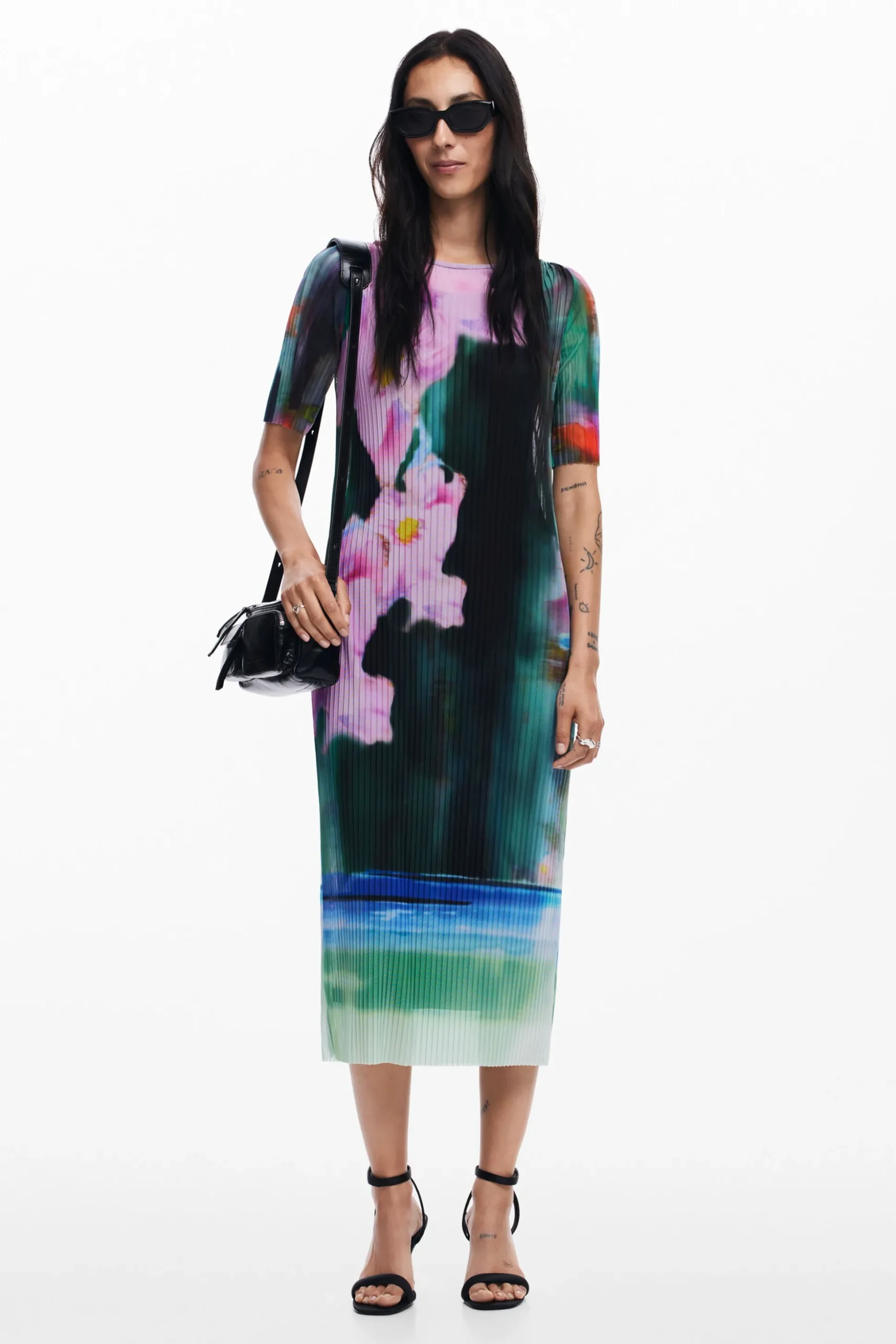 Vestido midi flores