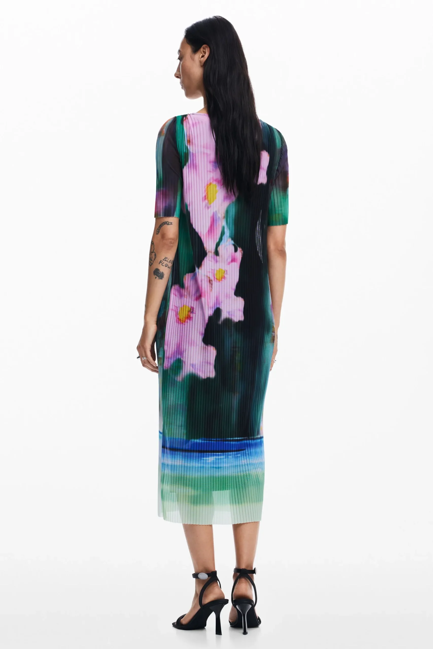 Vestido midi flores