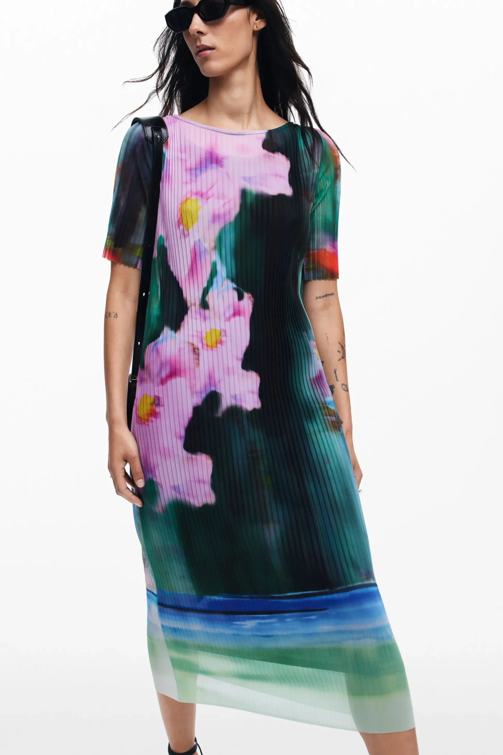 Vestido midi flores
