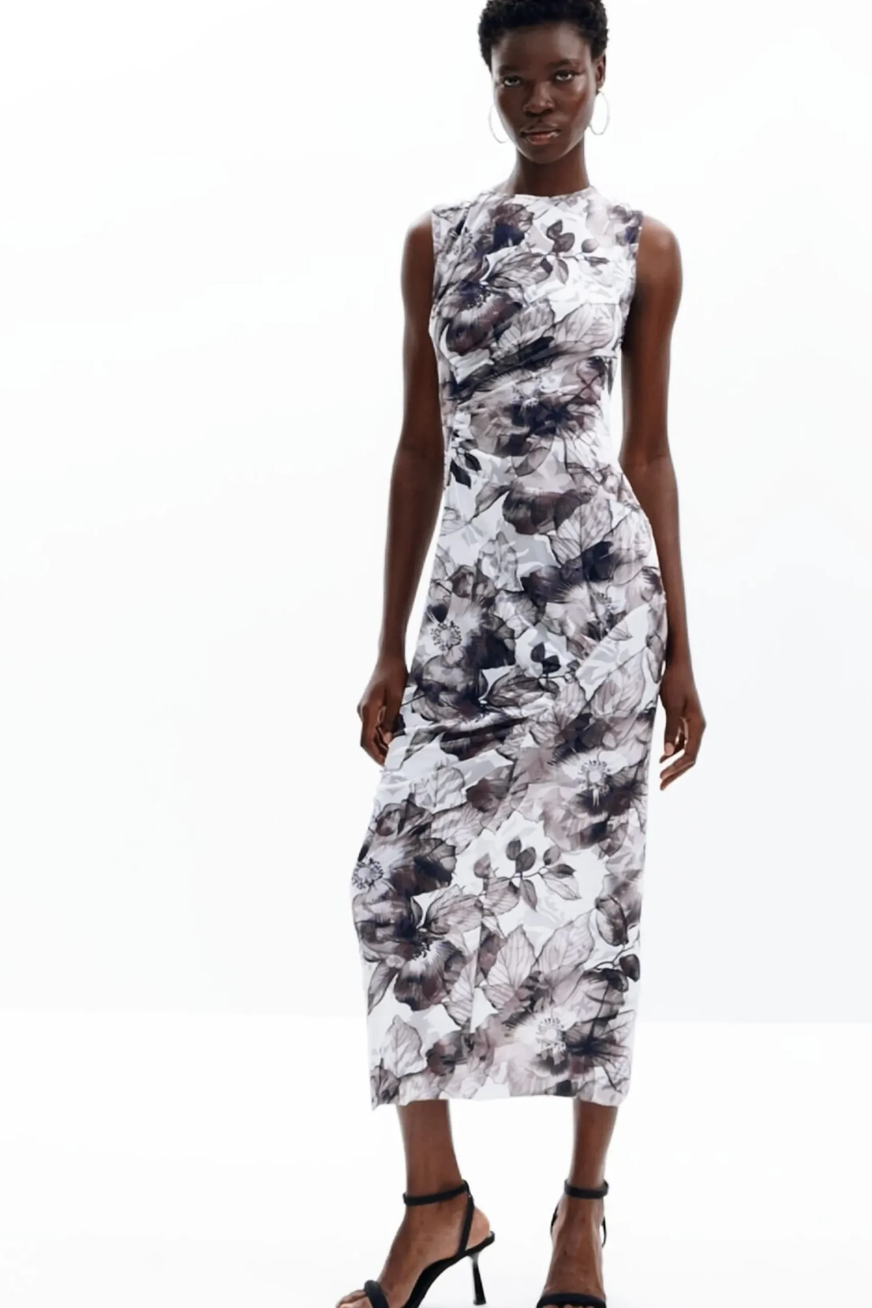Vestido midi flores