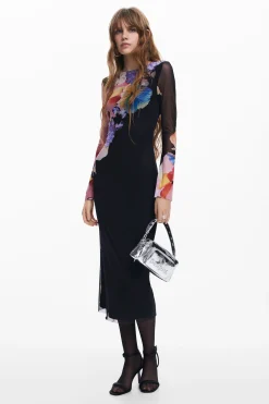Vestido midi flores