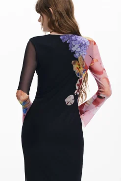 Vestido midi flores