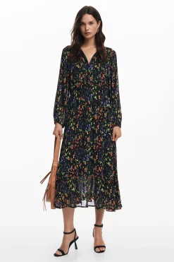 Vestido midi flores