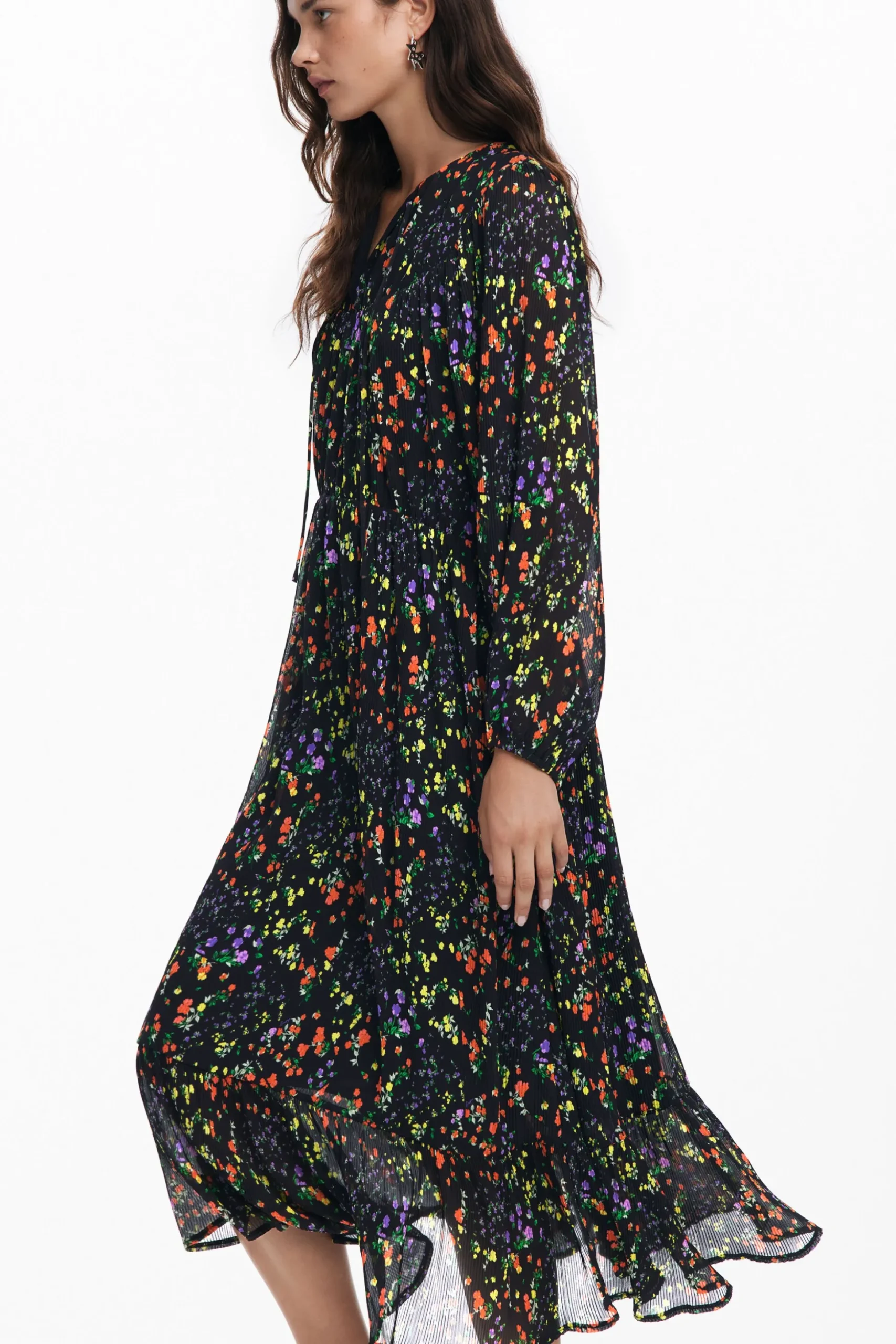 Vestido midi flores