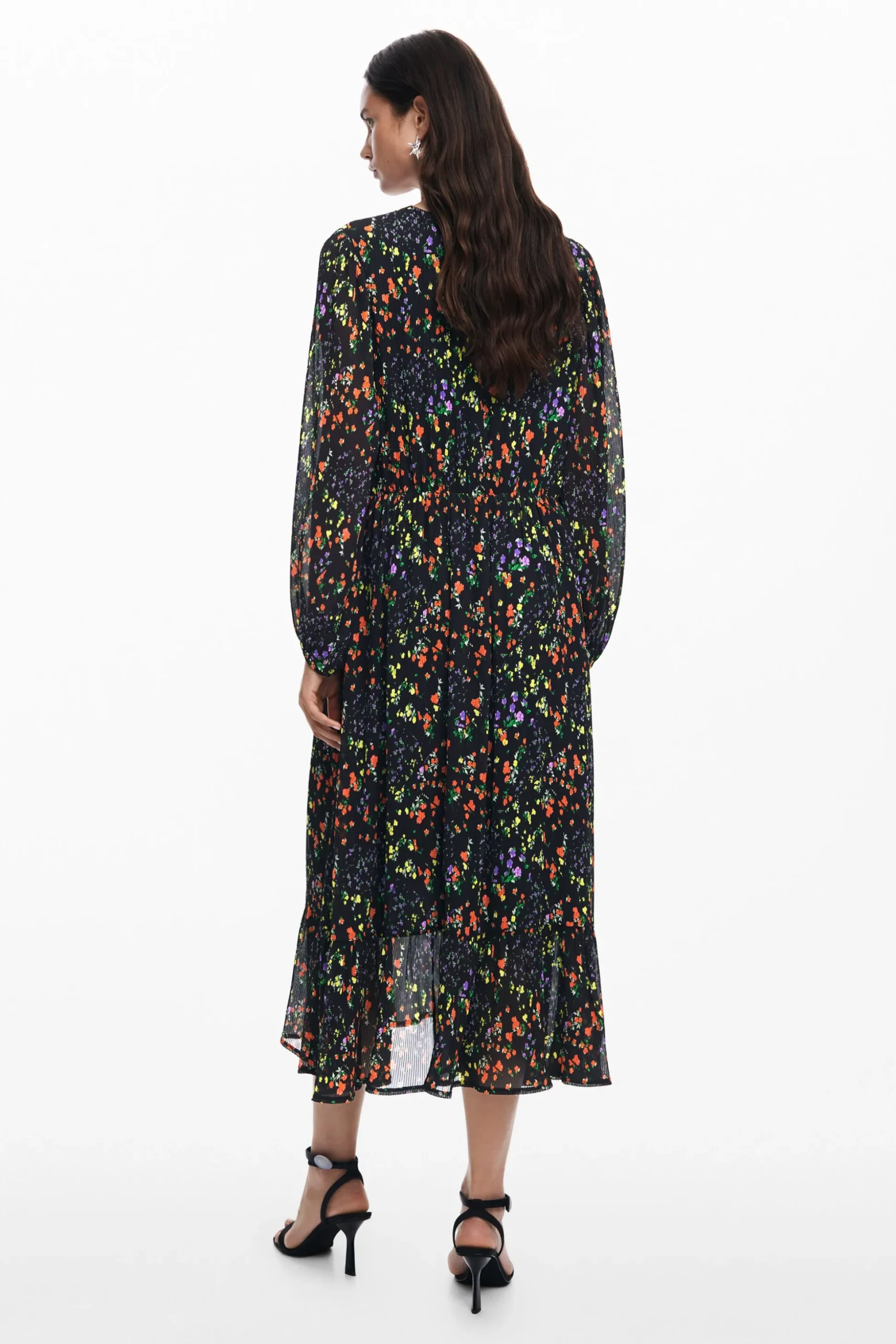 Vestido midi flores